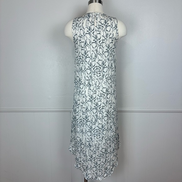 Haute Hippie Silk A Line Dress Size S High Low Hem Snakeskin Print Beaded Flirty